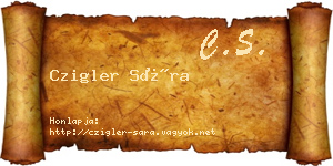 Czigler Sára névjegykártya